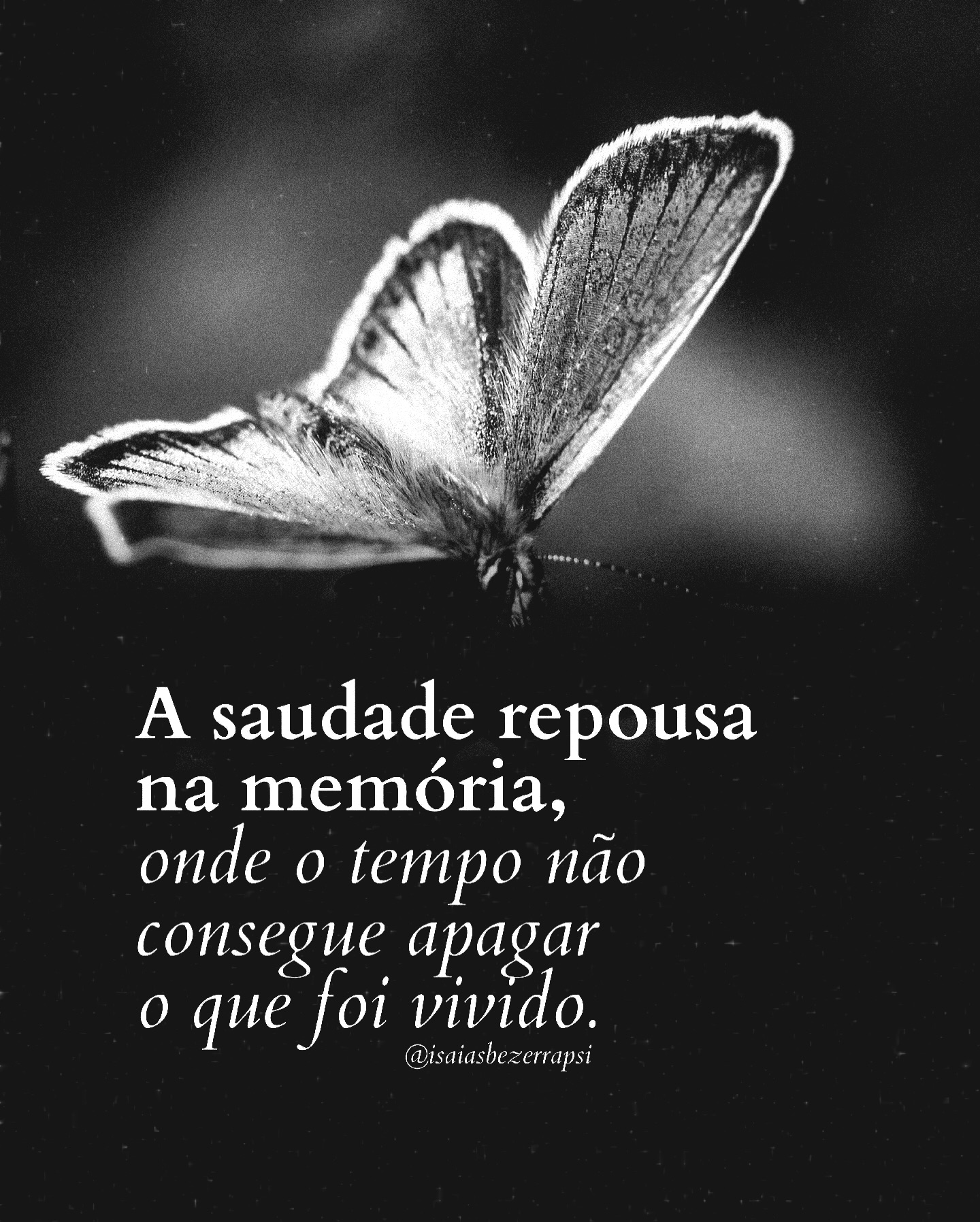 Publicação sobre saudade e memória