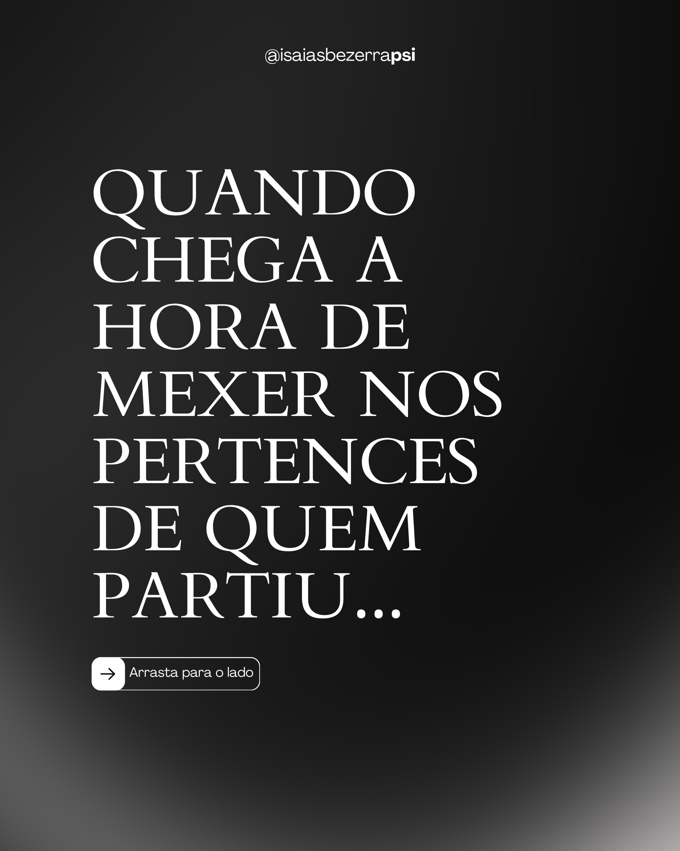 Publicação sobre pertencimento e luto